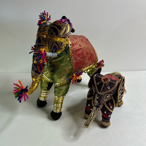 Elephant Decor, Handmade, Large 10” Tall, Small 6” Tall - Picture 1 of 5